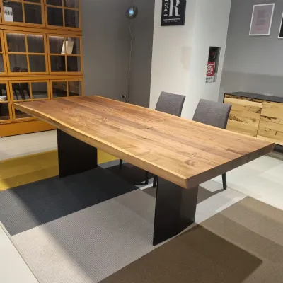 Tavolo rettangolare in legno Sky-natura extra natural sides di Riva 1920 in Offerta Outlet 