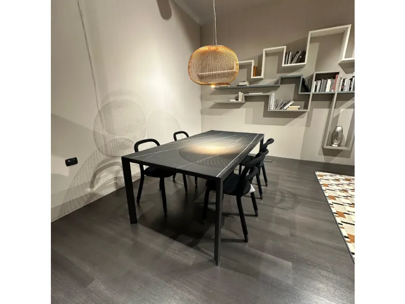 Tavolo in vetro rettangolare Soffio Pianca in offerta outlet