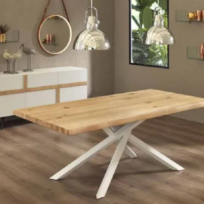 Tavolo rettangolare in legno Spike Stones in Offerta Outlet