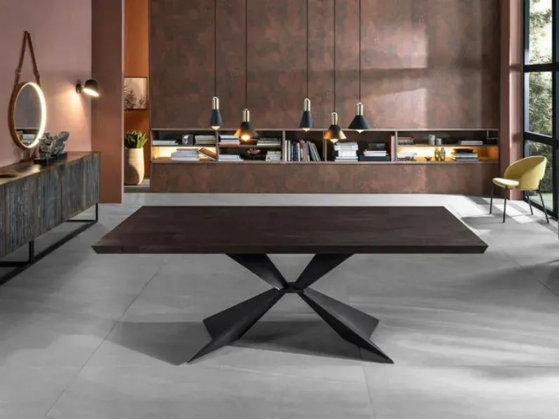 Tavolo rettangolare in legno Stark di Stones in Offerta Outlet