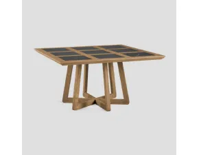 Tavolo in legno quadrato Stella stone Dialma brown in offerta outlet