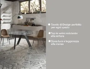 Tavolo rotondo in vetro Rond di Stones in Offerta Outlet