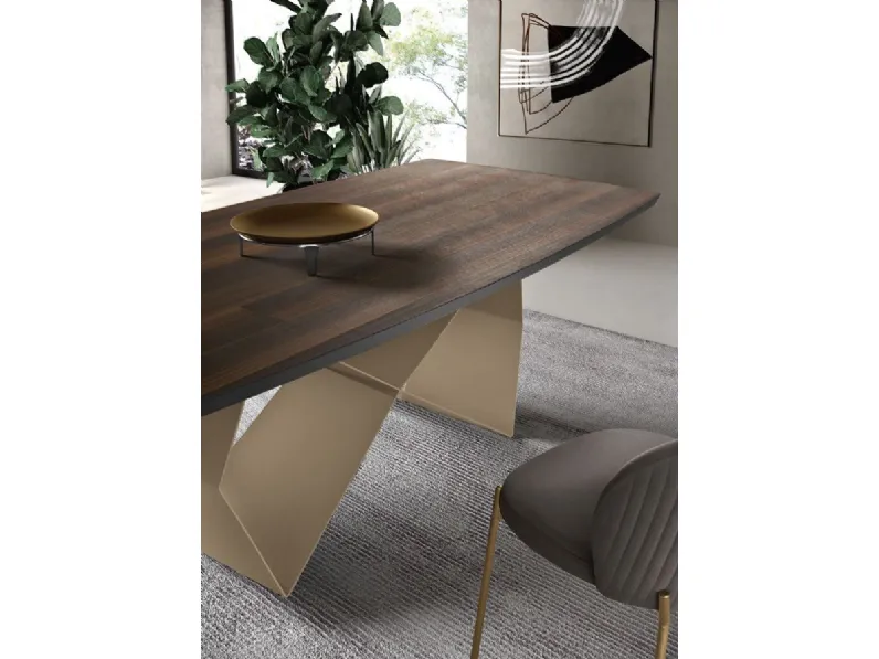 Tavolo in legno rettangolare Tavolo allungabile impiallacciato luxury  Md work in offerta outlet
