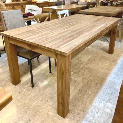 Tavolo Tavolo fisso teak 200 cm  Outlet etnico in legno Fisso scontato 33%