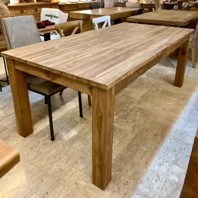 Tavolo in legno rettangolare Tavolo fisso teak 200 o 250 cm  Outlet etnico a prezzo ribassato