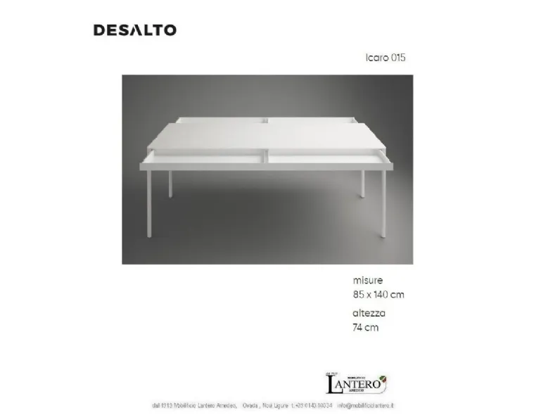 Tavolo in vetro rettangolare Tavolo icaro Desalto in offerta outlet