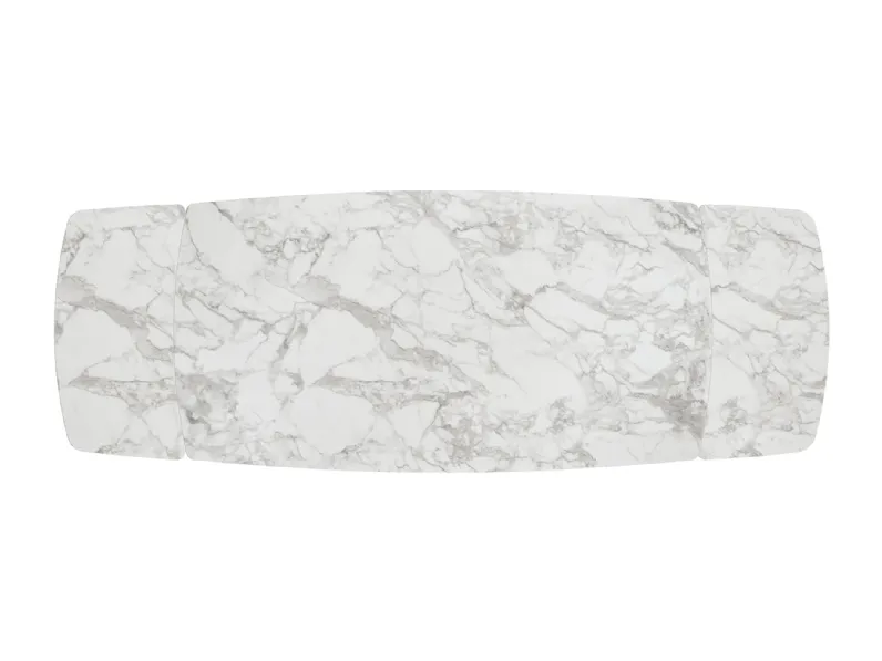 Tavolo ellittico in ceramica Tavolo in ceramica bianco arabesco  di Mobilificio bellutti in Offerta Outlet
