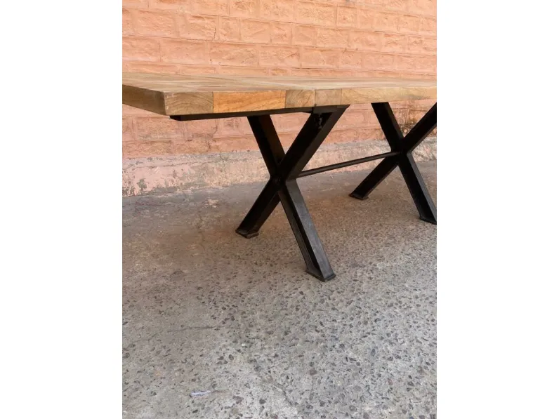 Tavolo rettangolare in legno Tavolo industrial albert allungabile 160 di Outlet etnico in Offerta Outlet