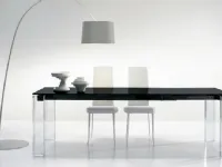 Tavolo in vetro rettangolare Tavolo layer allungabile nero piano in cristallo nero bonaldo Bonaldo in offerta outlet