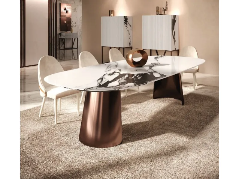 Tavolo Tavolo luxury acciaio e resina  maxi  Md work in OFFERTA OUTLET -27%