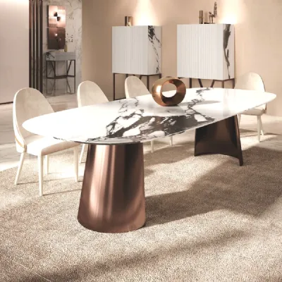 Tavolo fisso Tavolo luxury acciaio e resina  maxi  Md work a soli 9670 Euro