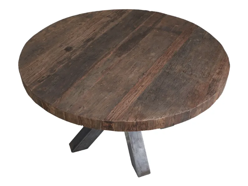 Tavolo Tavolo  recicle quercia  antica industrial   in ferro spesso  e legno  Outlet etnico in legno Fisso scontato 37%