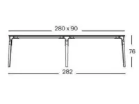 Tavolo rettangolare in legno e resina Tavolo steelwood sistem 280x90 magis di Magis in Offerta Outlet