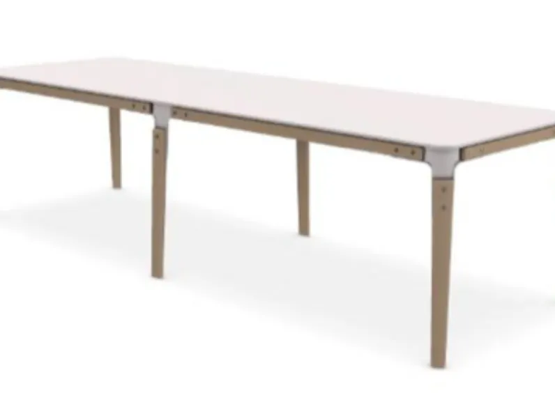 Tavolo rettangolare in legno e resina Tavolo steelwood sistem 280x90 magis di Magis in Offerta Outlet