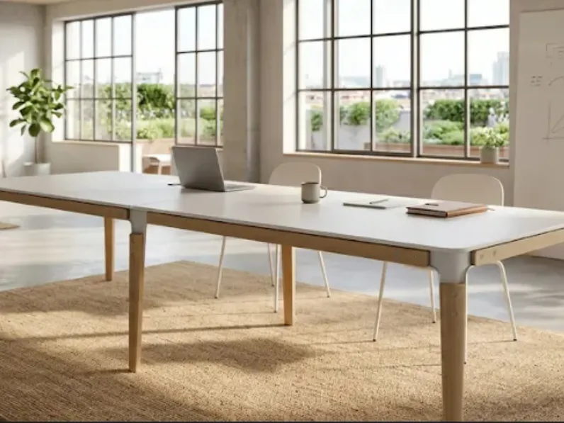 Tavolo in legno e resina rettangolare Tavolo steelwood sistem 280x90 magis Magis a prezzo scontato