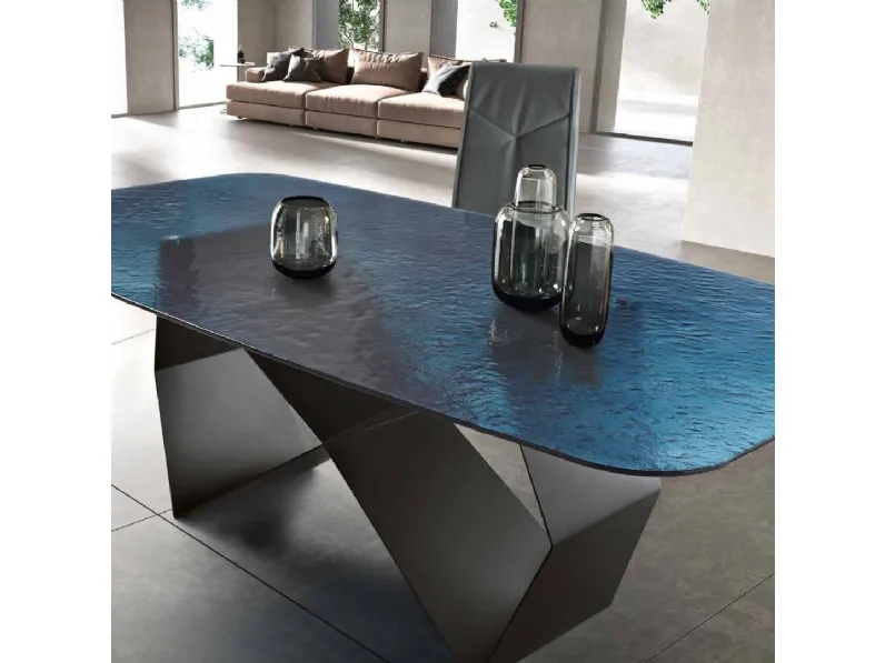 Tavolo Tavolo vetro martellato tre colori  Md work in OFFERTA OUTLET -46%