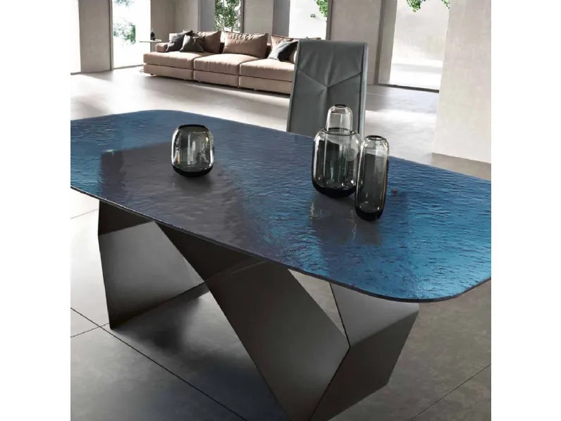 Tavolo vetro martellato tre colori  Md work in OFFERTA OUTLET -46%