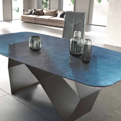 Tavolo Tavolo vetro martellato tre colori  Md work in OFFERTA OUTLET -46%