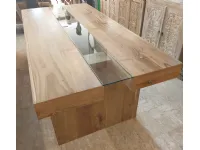 Tavolo fisso Teak massello con vetro Artigianale a soli 690