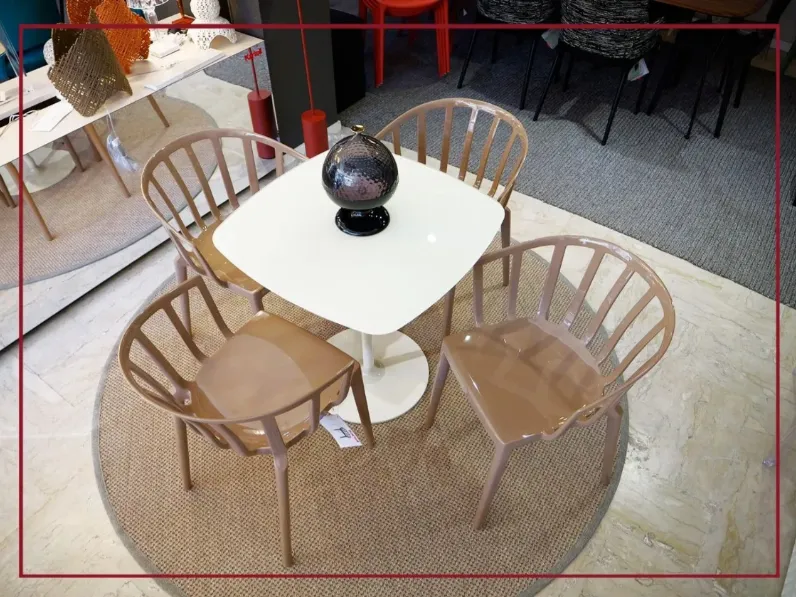 Tavolo quadrato in vetro Thierry bistrot di Kartell in Offerta Outlet