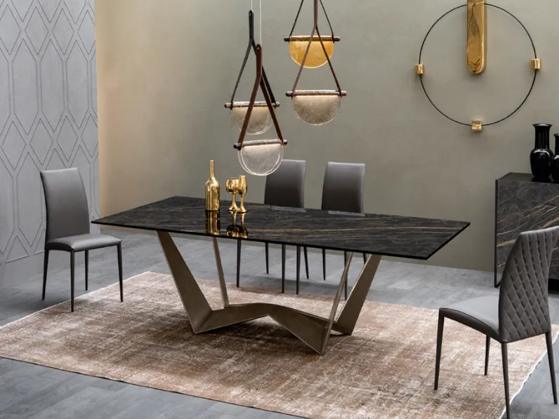 Tavolo in vetro rettangolare Reverse Tonin casa in offerta outlet