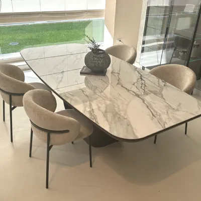 Tavolo Twins Calligaris in ceramica Fisso 