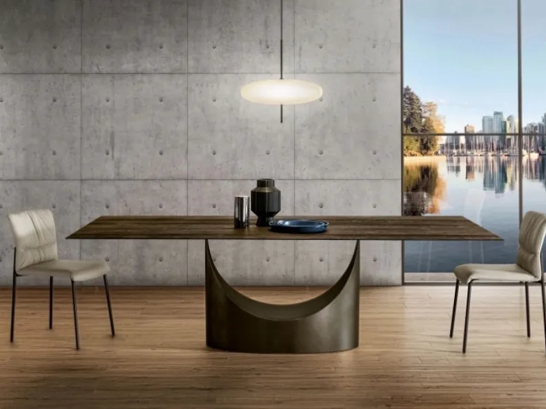 Tavolo rettangolare in vetro U table di Lago in Offerta Outlet