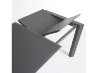 Tavolo vetro e struttura grafite Allungabile