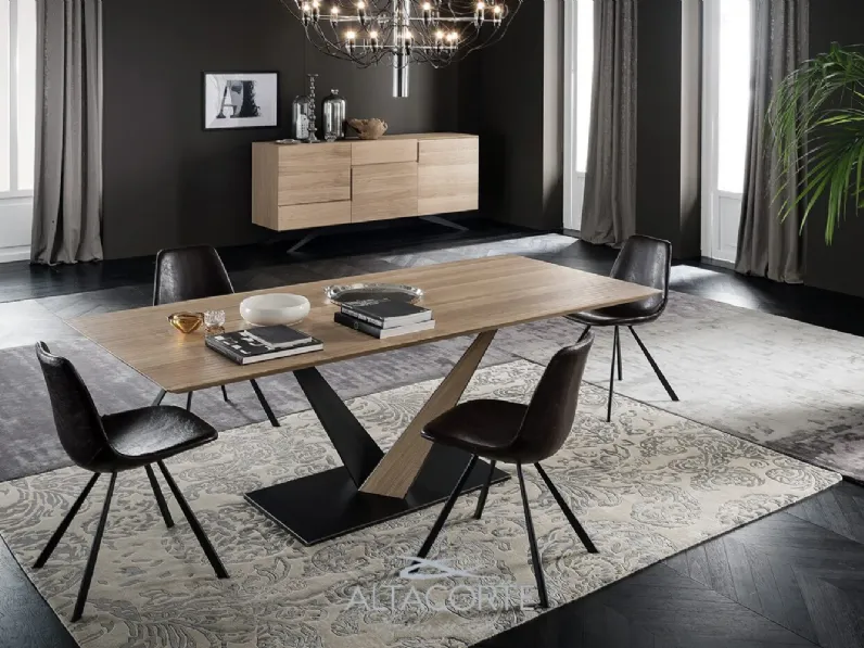Tavolo West in legno rovere massello di Alta corte scontato del 30%