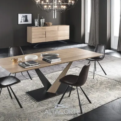Tavolo West in legno rovere massello di Alta corte scontato del 30%