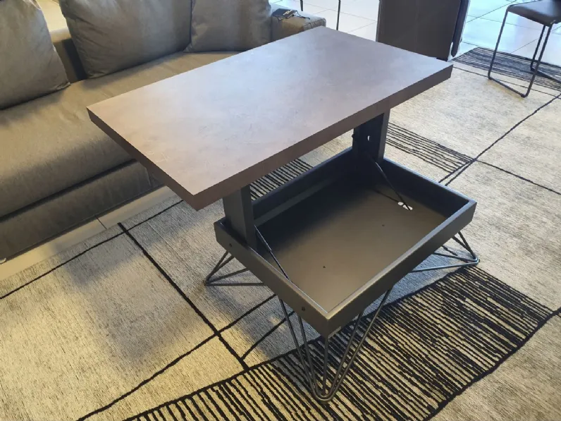 Tavolino moderno Ray corten di Easyline a prezzo ribassato