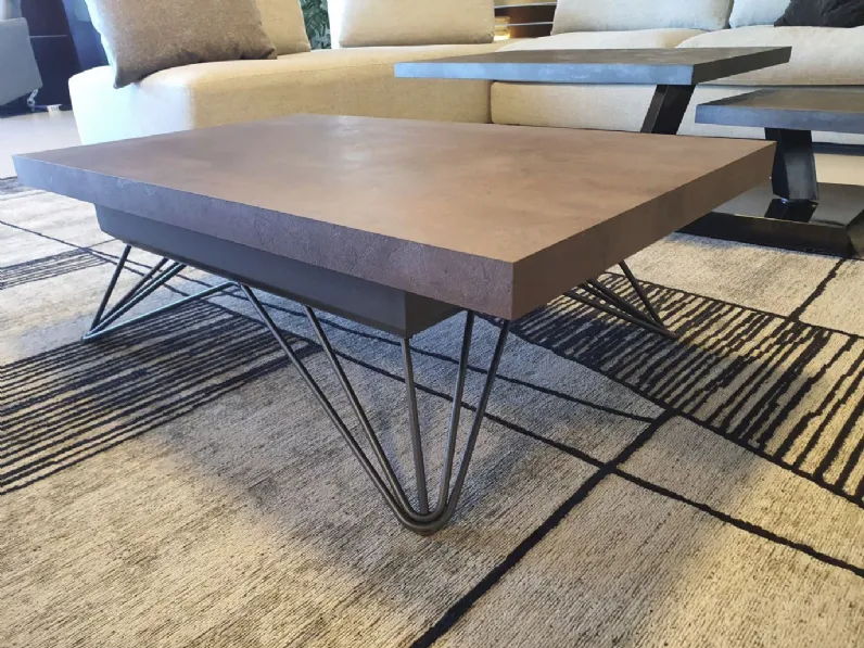 Tavolino moderno Ray corten di Easyline a prezzo ribassato