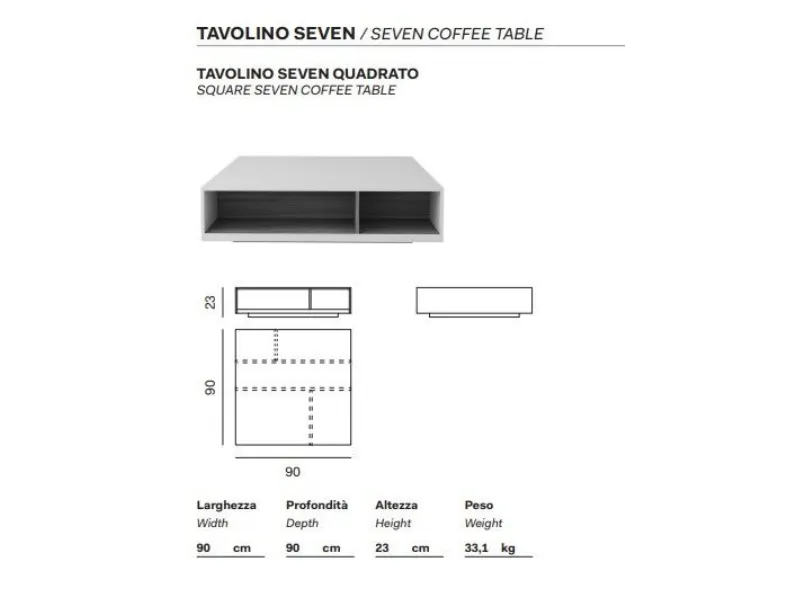 Tavolino design Seven di Novamobili a prezzo ribassato