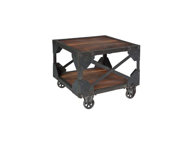 Tavolino Outlet etnico modello Tavolino basso industrial bristol con ruote  in OFFERTA OUTLET