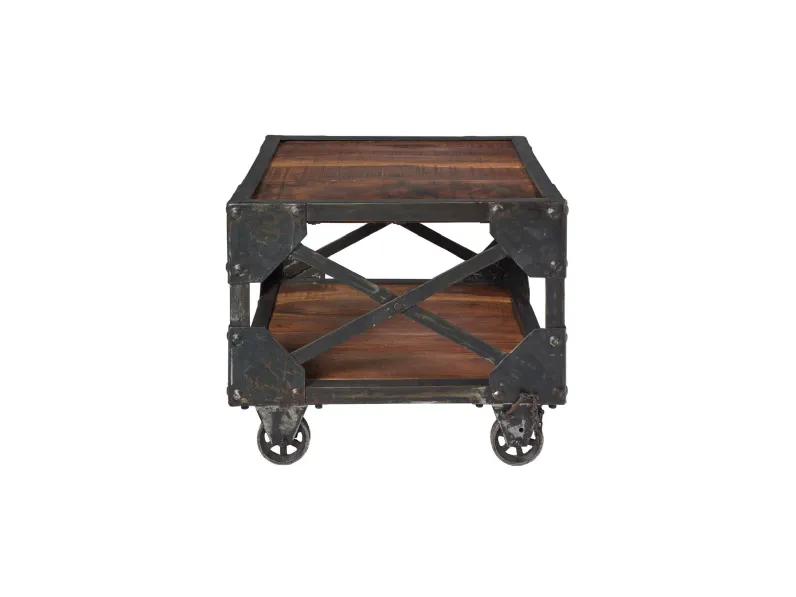 Tavolino Outlet etnico modello Tavolino basso industrial bristol con ruote  in OFFERTA OUTLET