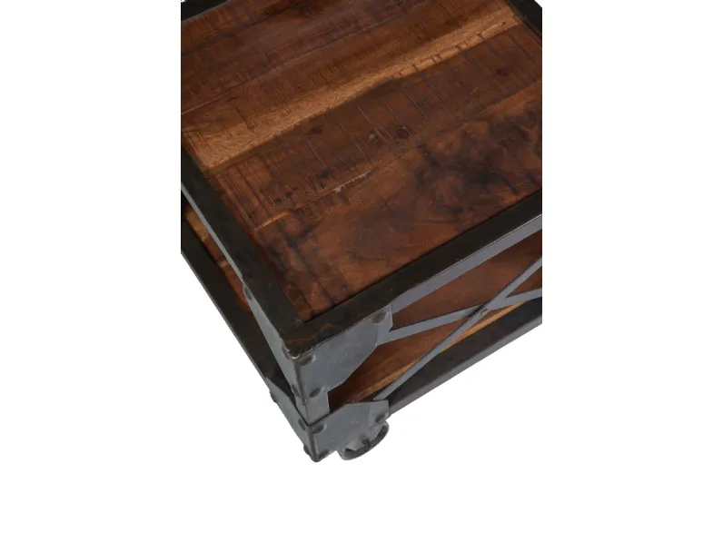 Tavolino Outlet etnico modello Tavolino basso industrial bristol con ruote  in OFFERTA OUTLET