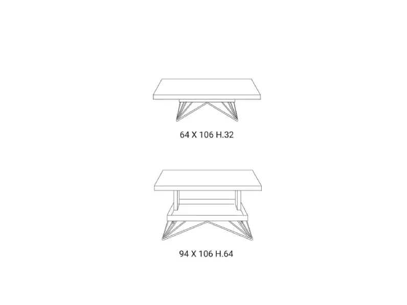 Tavolino design modello Ray di Easyline scontato 