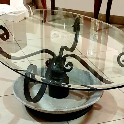 Tavolino modello Ovale con piatto di Artigianale a prezzo ribassato