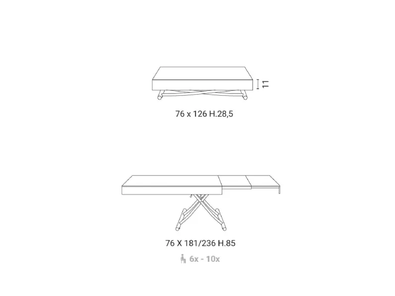 Prezzi ribassati per il tavolino design Up di Easyline 