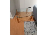 Tavolino Tavolino cristallo noce quadrato della firma La vetreria con forte sconto - 43%