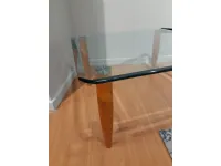 Tavolino Tavolino cristallo noce quadrato della firma La vetreria con forte sconto - 43%