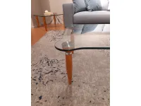 Tavolino Tavolino cristallo noce rettangolare del marchio La vetreria con forte sconto - 45%