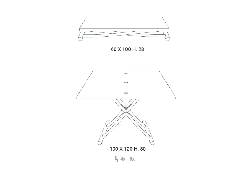 Tavolino in stile design modello Fast di Easyline a prezzi imbattibili 