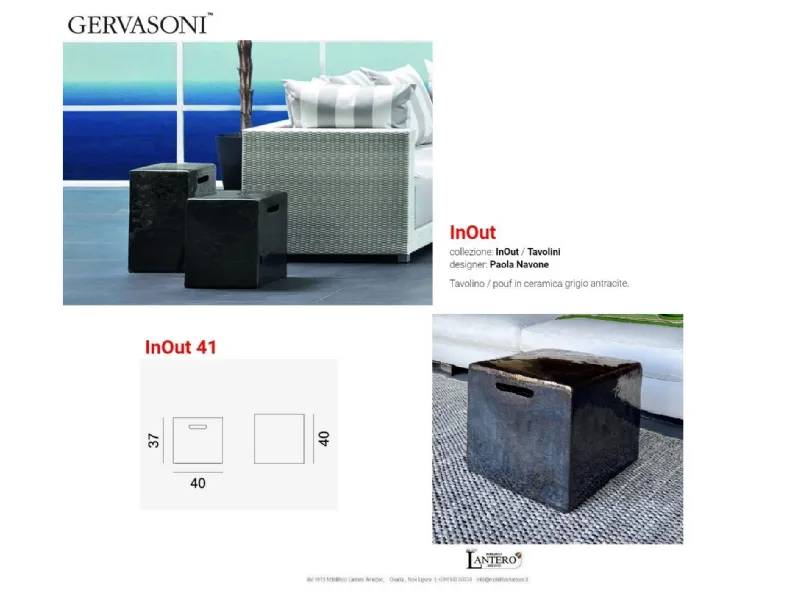 Prezzi ribassati per il tavolino moderno In out 41 gervasoni di Gervasoni
