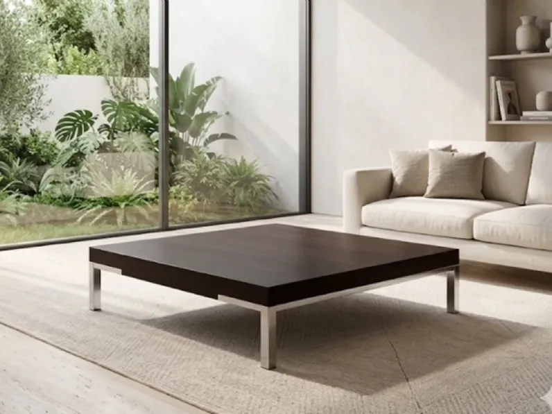 Tavolino Zanotta modello Tavolino romeo 92x92  marrone zanotta in OFFERTA OUTLET