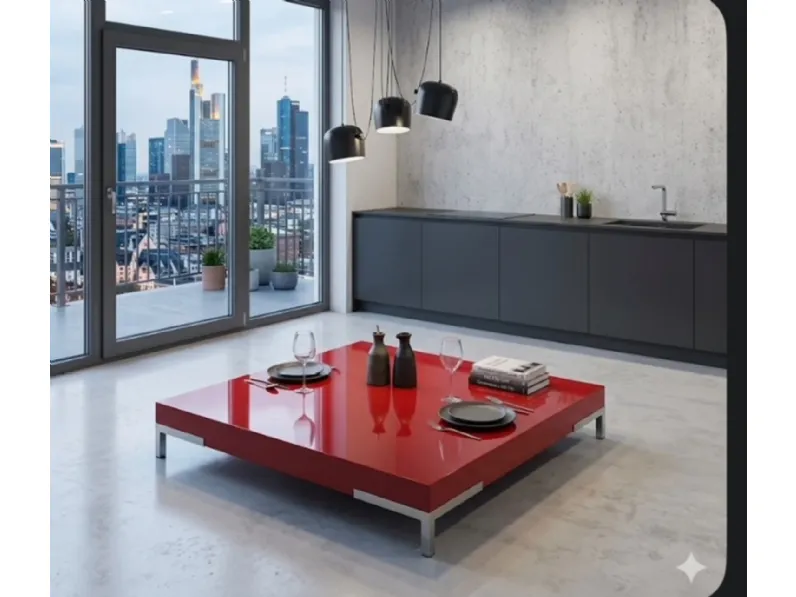 Prezzi ribassati per il tavolino moderno Tavolino romeo 92x92  rosso zanotta di Zanotta