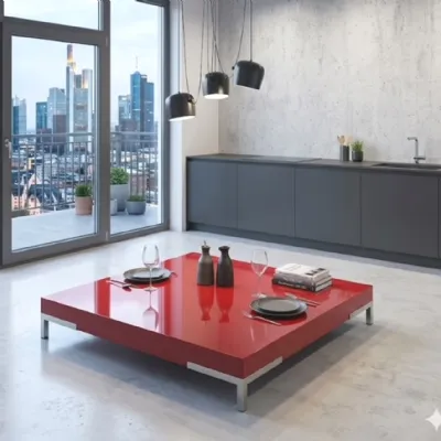 Prezzi ribassati per il tavolino moderno Tavolino romeo 92x92  rosso zanotta di Zanotta