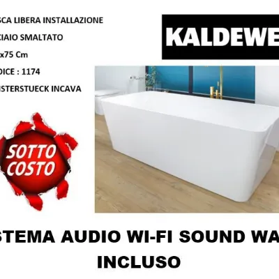 Vasca Kaldewei 175x75cm, 1174 Meisterstueck, incava, sistema audio Sound Wave Artigianale. Prezzo Outlet!