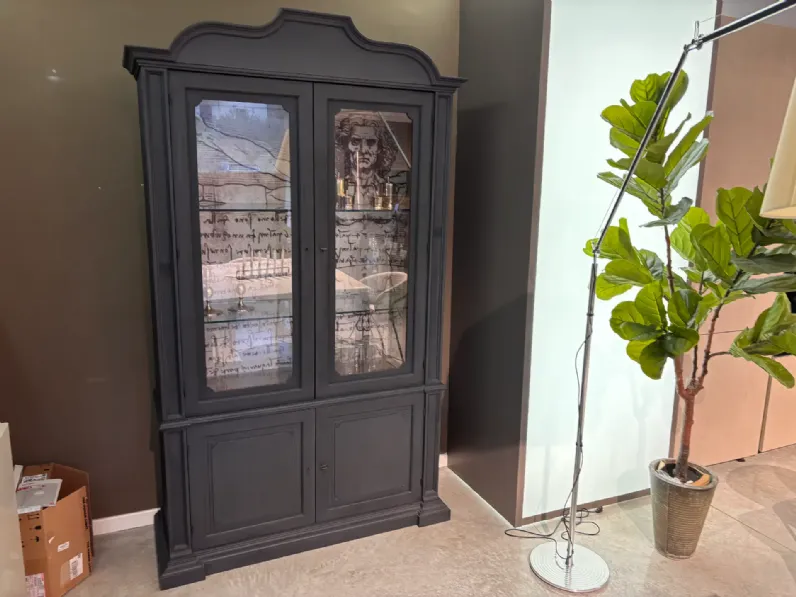 Vetrinetta Credenza Dialma brown in legno a prezzo Outlet