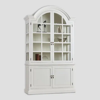 Vetrinetta Laccata beige  Dialma brown in legno a prezzo Outlet